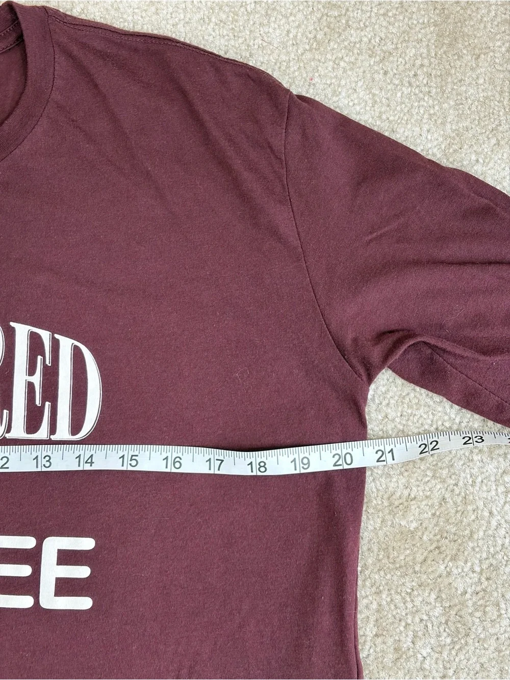 LuLaRoe Hudson Long Sleeve Tee Small “Powered by Coffee” Graphic Super Soft - Picture 6 of 7